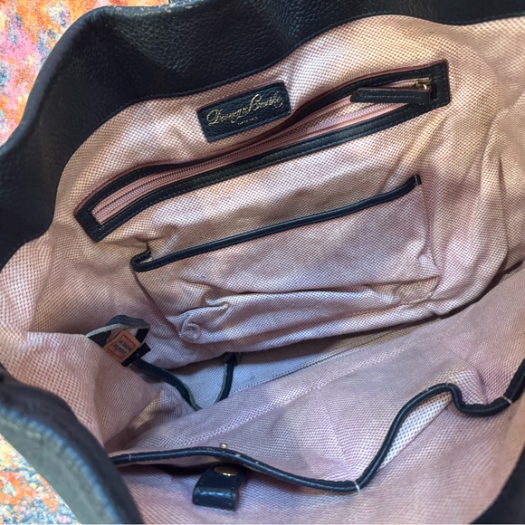 Dooney & Bourke Black Leather Hobo Shoulder Bag | Gold Logo Hardware - Picture 6 of 6